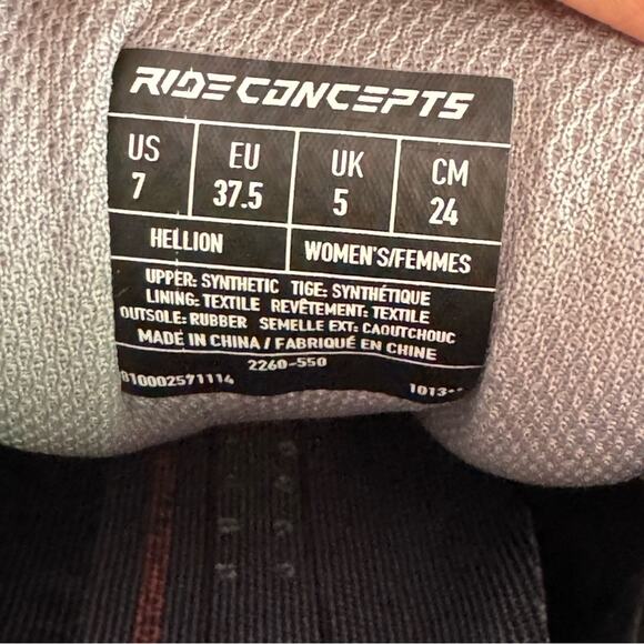 Ride Concepts Sneakers Women 7 Gray Hellion Bike Athletic Cycle - Picture 3 of 16